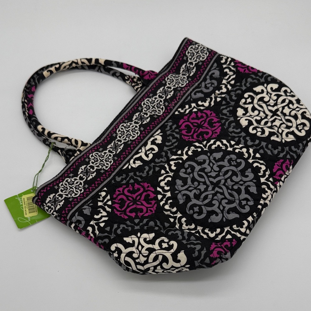 Vera Bradley Canterberry Magenta Tote Bag Medium Size Open Top Winter 2013